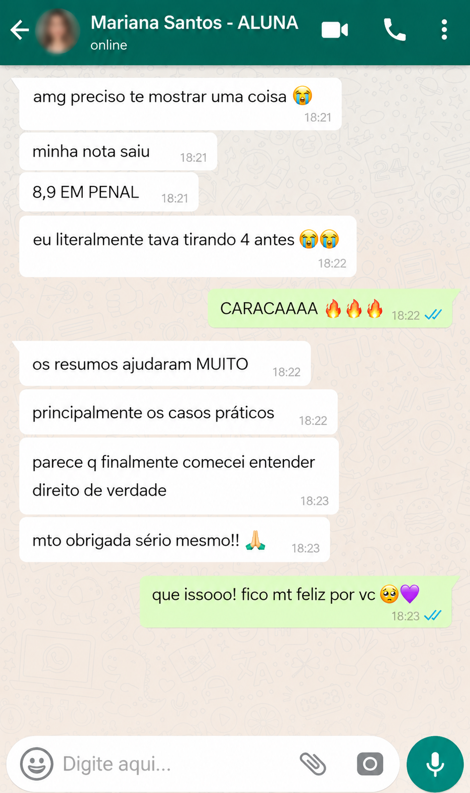 Depoimento de aluna 3